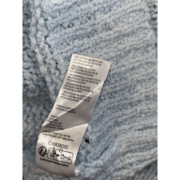 Anthropologie Blue Baggy Versatile Mock Neck Pullover Sweater Women's Size XXS - Picture 8 of 9